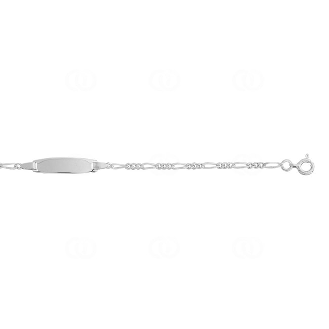 Engravable Figaro Bracelet 3+1 925 Silver rhodium-plated 2.3mm - 334043