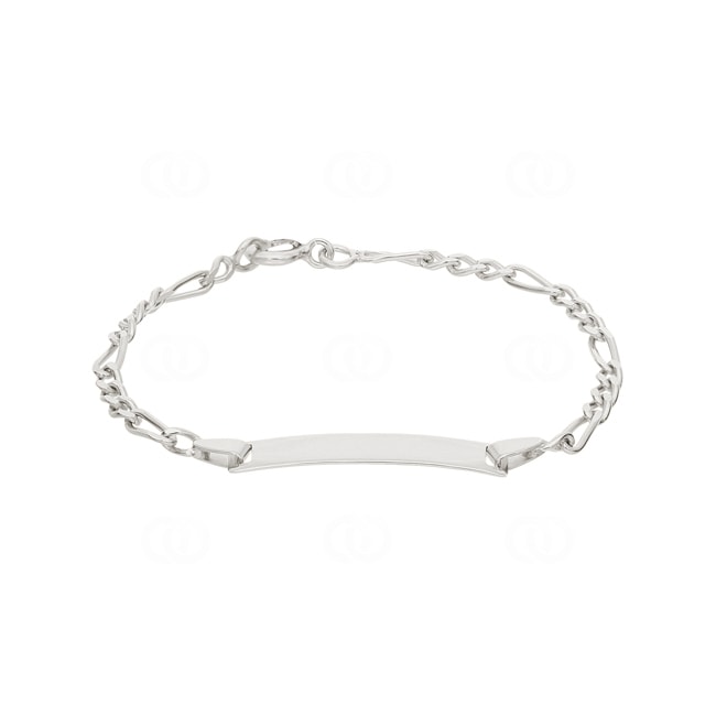 Engravable Figaro Bracelet 3+1 925 Silver rhodium-plated 2.7mm - 334019