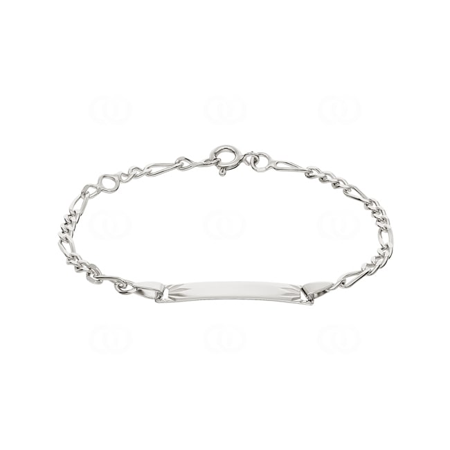 Engravable Figaro Bracelet 3+1 925 Silver rhodium-plated 2.8mm - 334024