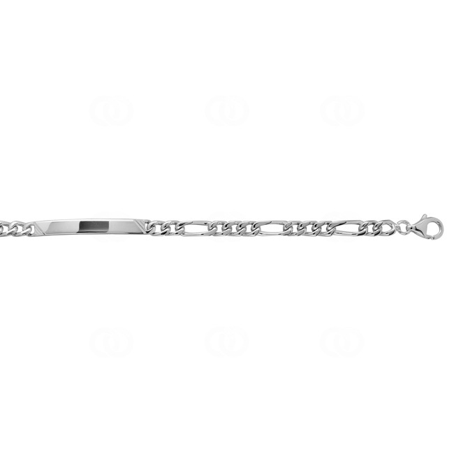 Gravurarmband Figaro 3+1 925 Silber rhodiniert 4.1mm - 304120