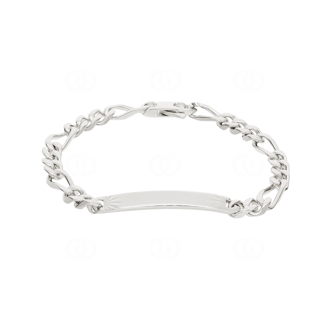 Gravurarmband Figaro 3+1 925 Silber rhodiniert 5.5mm - 304032
