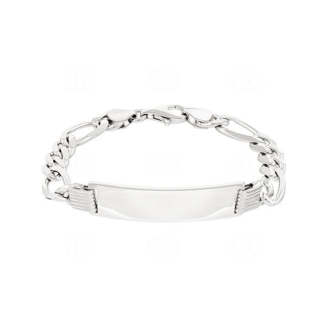 Engravable Figaro Bracelet 925 Silver 7.8mm - AR-925-154