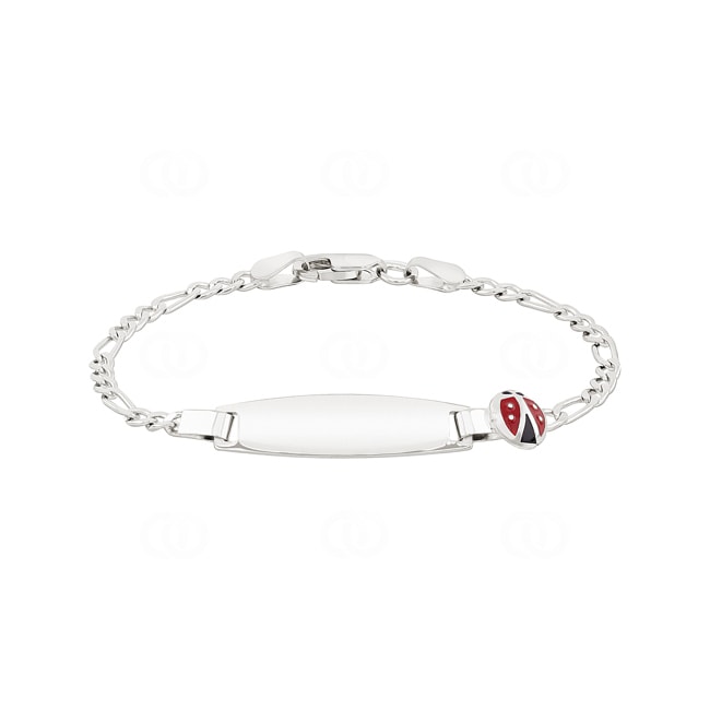 Gravurarmband Figaro 925 Silber mit Marienkäfer - AR-925-7304-16