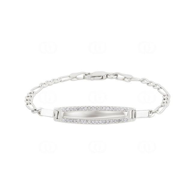 Engravable Figaro Bracelet 925 Silver oval 3.0mm - AR-925-6502