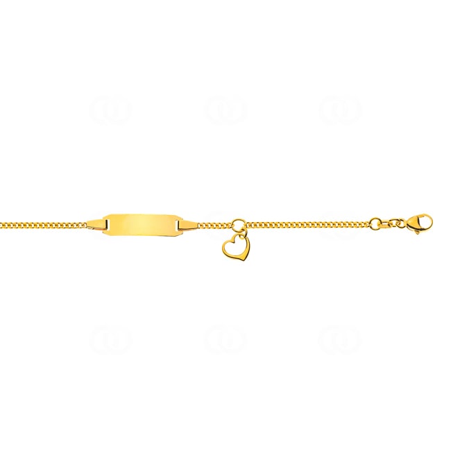 Gravurarmband / ID-Bracelet 750/18 K Gelbgold 1.7 mm mit Herz - BBE102414