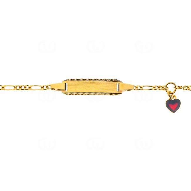 Gourmette bébé or jaune 750/18 ct 2.0 mm avec cœur - BBE102114