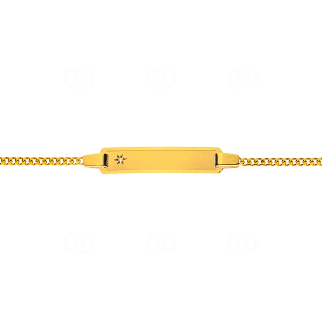 Engravable Bracelet 750/18 K Yellow Gold with Diamond 0.005ct H/si 1.7 mm - BBE101514