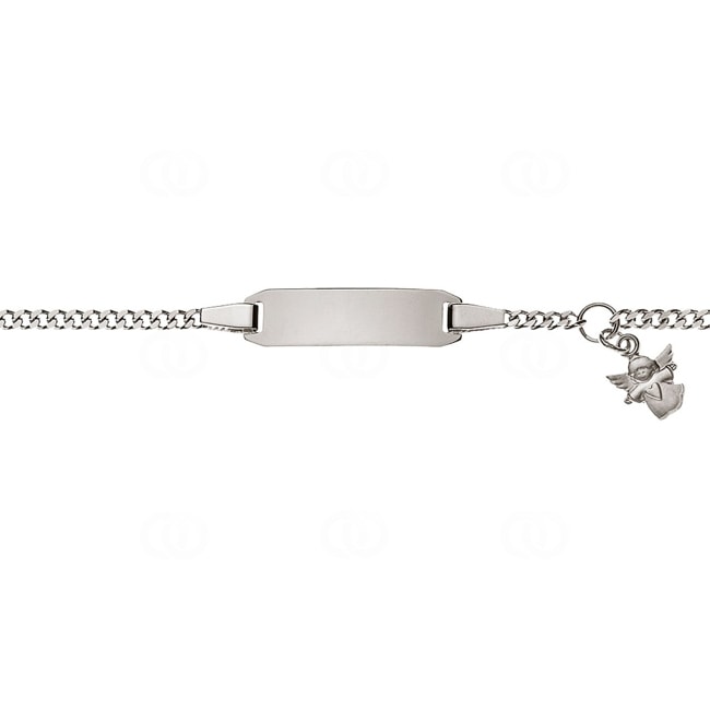 Gourmette bébé or gris 750/18 ct 2.0 mm avec ange gardien - BBE202014