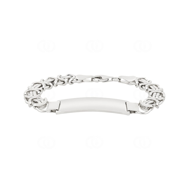 Engravable Flat Byzantine Bracelet 925 Silver 10.6mm - AR-925-1407