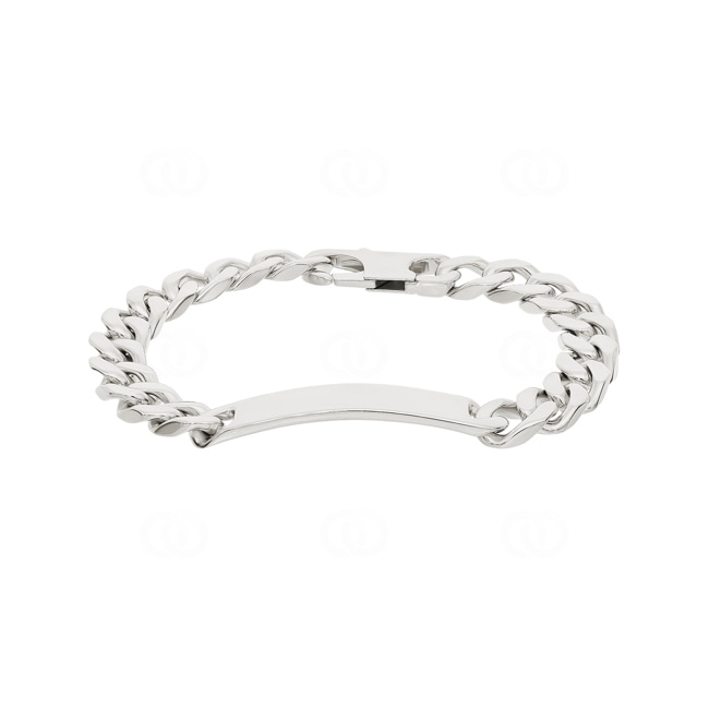 Bracelet gourmette 4 faces à graver Argent 925 rhodié 10.0mm - 304008