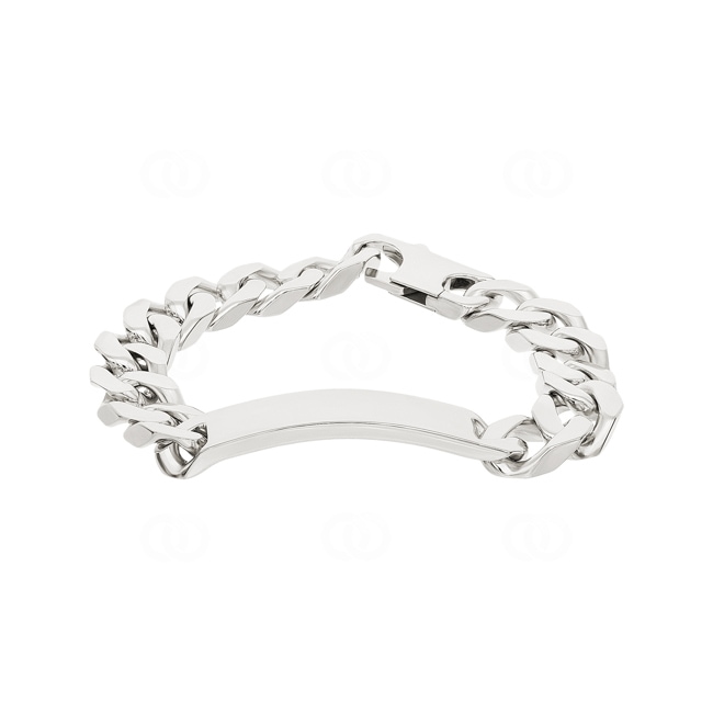 Engravable Curb Bracelet 925 Silver rhodium-plated 12.0mm - 304070