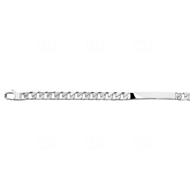 Bracelet gourmette 4 faces à graver Argent 925 rhodié 5.0mm - 304068