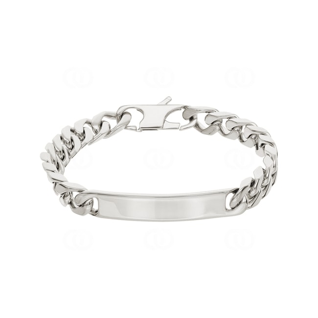 Engravable Curb Bracelet 925 Silver rhodium-plated 8.0mm - 304005