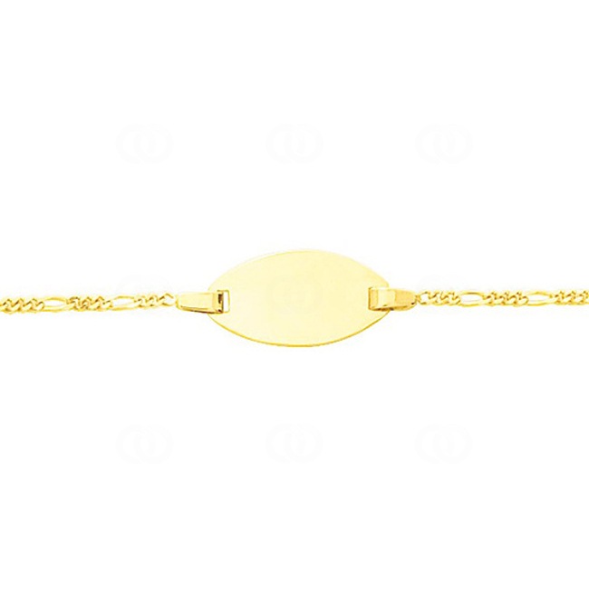 Gourmette bébé or jaune 750/18 ct ovale 1.7mm - 13cm - L180-13