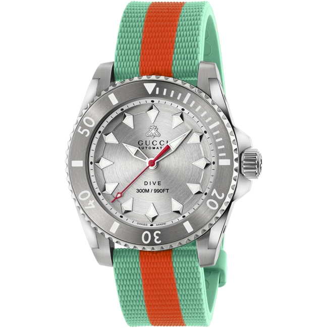 Gucci Dive L Automatic Türkis / Orange Gucci Dive L Automatic Türkis / Orange - YA136351