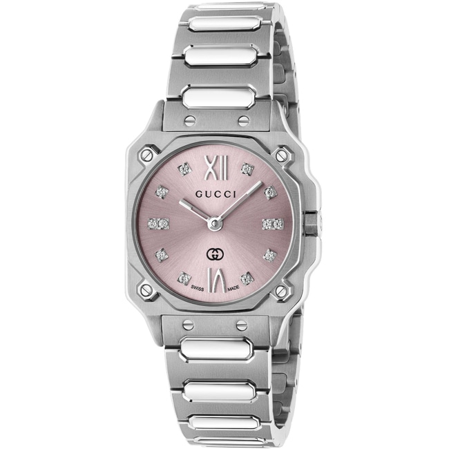 Gucci G-Flat Diamonds Rose 24mm - YA166501
