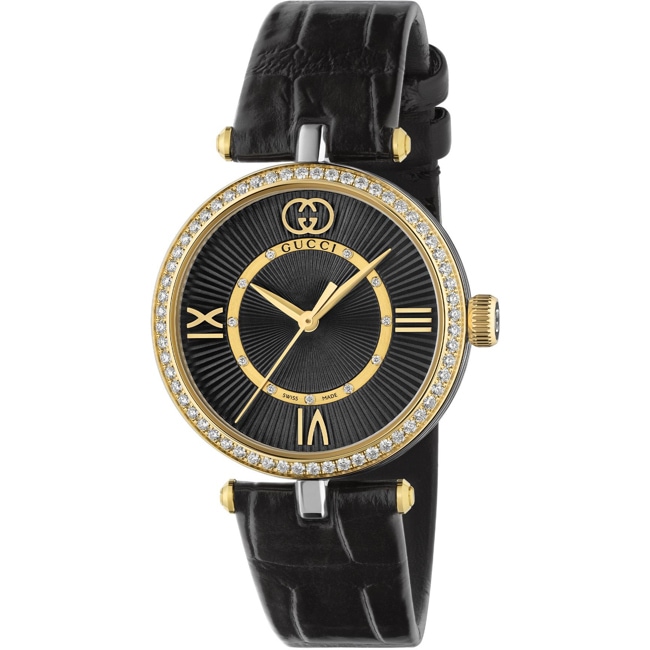 Gucci Model 2000 Diamonds Black 30mm - YA167510