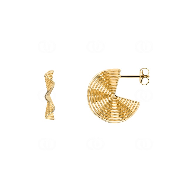 Halbkreolen 750/18 K Gelbgold gewellt - 508241.7G