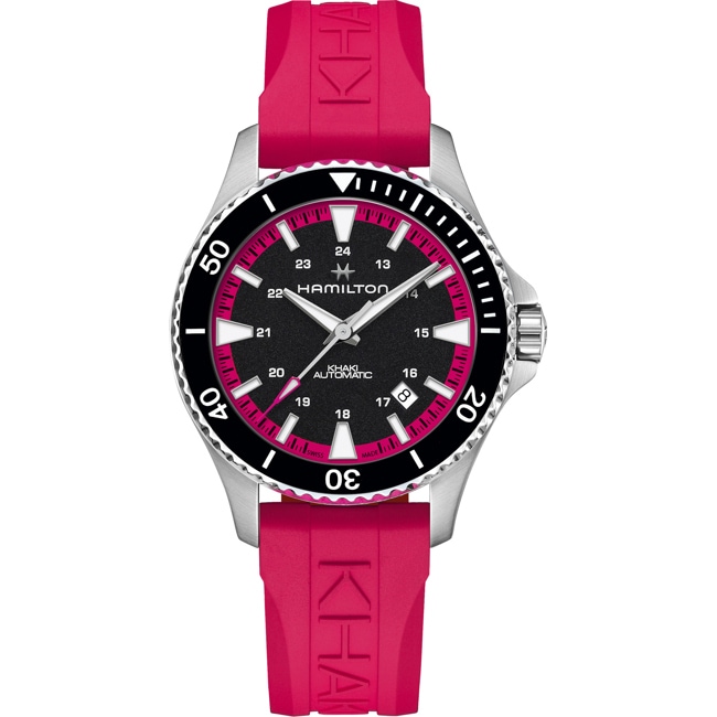Hamilton Khaki Navy Scuba Auto Hot Pink - H82395330