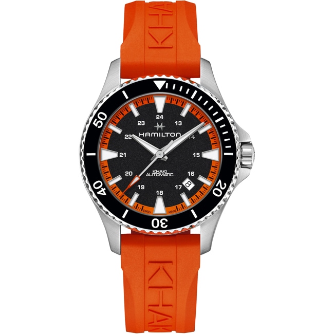 Hamilton Khaki Navy Scuba Auto Tangerine Orange - H82395331