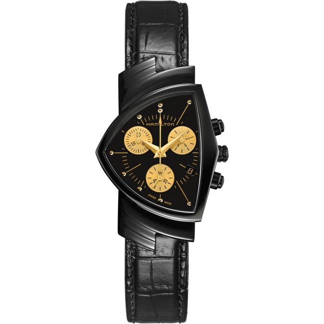 Hamilton Shaped Ventura Chrono Quartz Black & Gold Hamilton Shaped Ventura Chrono Quartz Black & Gold - H24402730