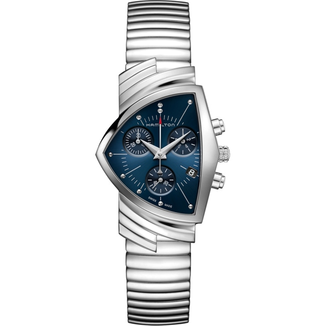 Hamilton Shaped Ventura Chrono Quartz Blue - H24432141