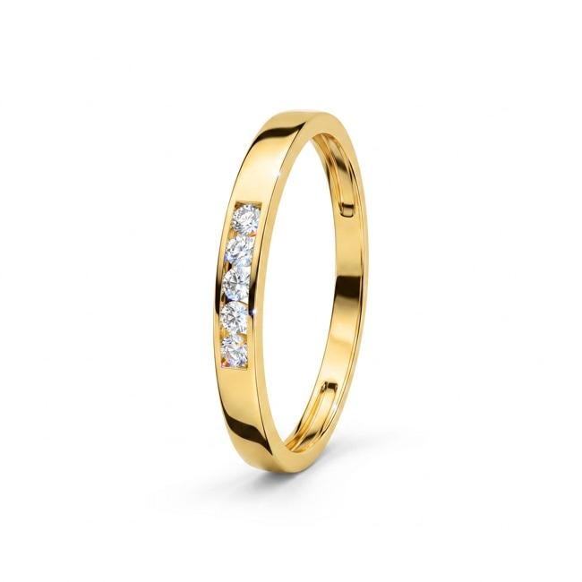 Herrenring 375/9 K Gelbgold mit Lab Grown Diamanten 0.15 ct - 9KLGD010Y