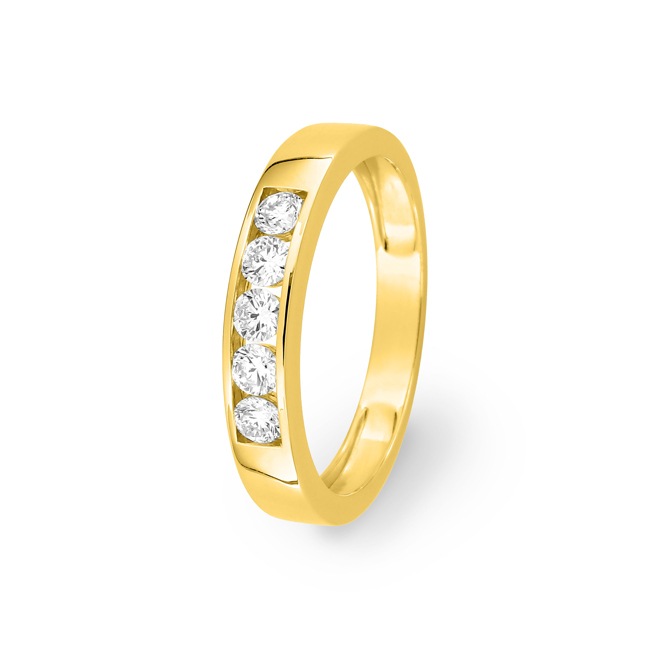 Bague or jaune 375/9 ct avec diamants de laboratoire 0.50 ct - 9KLGD012Y