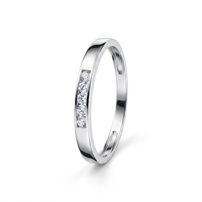 Herrenring 375/9 K Weissgold mit Lab Grown Diamanten 0.15 ct - 9KLGD010W