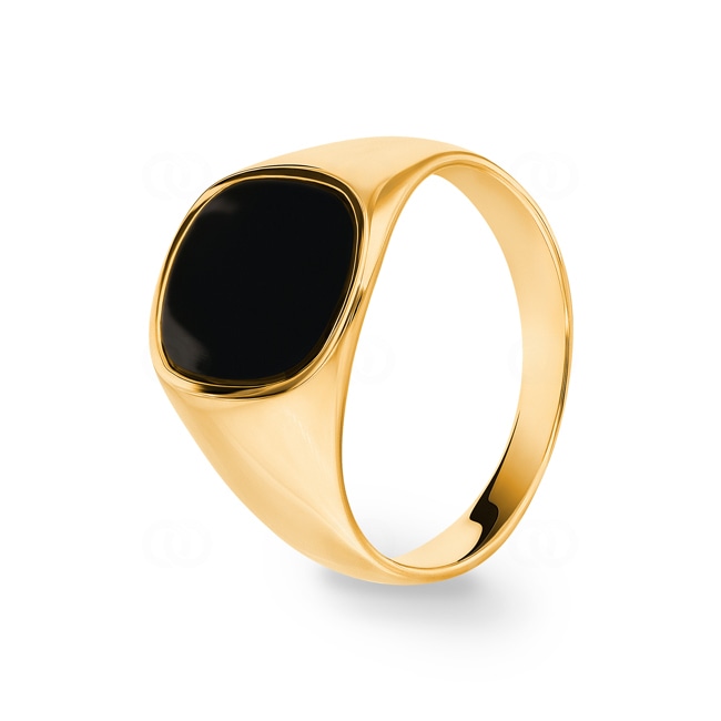 Herrenring 750/18 K Gelbgold mit Onyx - PR03697-15-GG