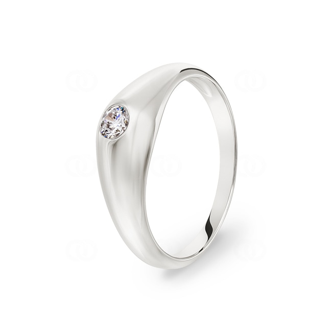 Bague pour hommes Argent 925 rhodié avec zircone 4mm - 307171.1
