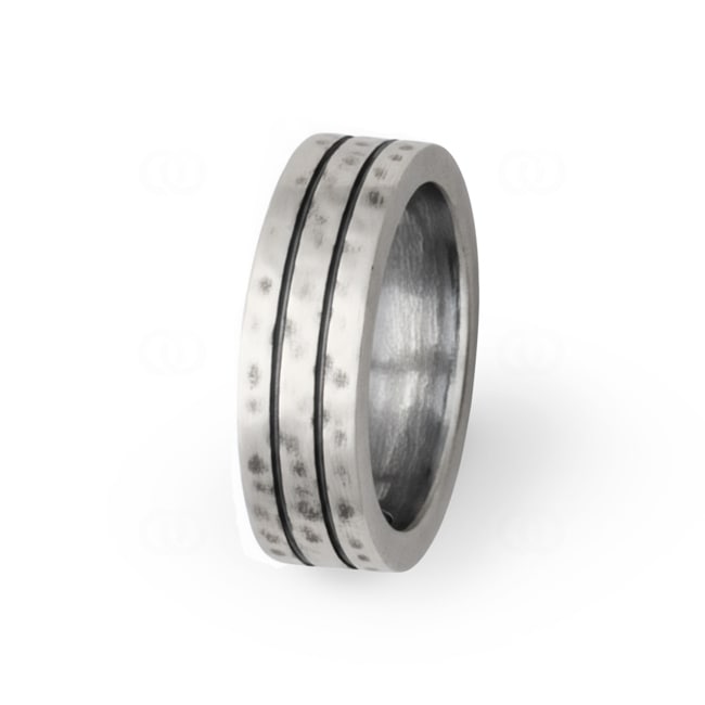 Herrenring Quantum 925 Silber gehämmert - RI-1907500-925