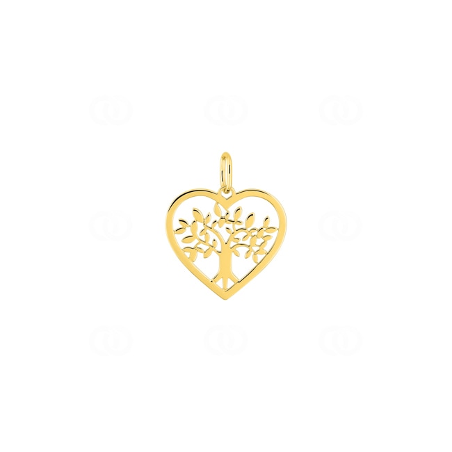 Pendetif cœur or jaune 375/9 ct avec arbre de vie - 397445.00