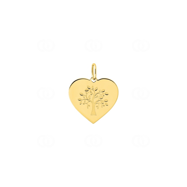 Pendetif cœur or jaune 375/9 ct avec arbre de vie - 397448.00