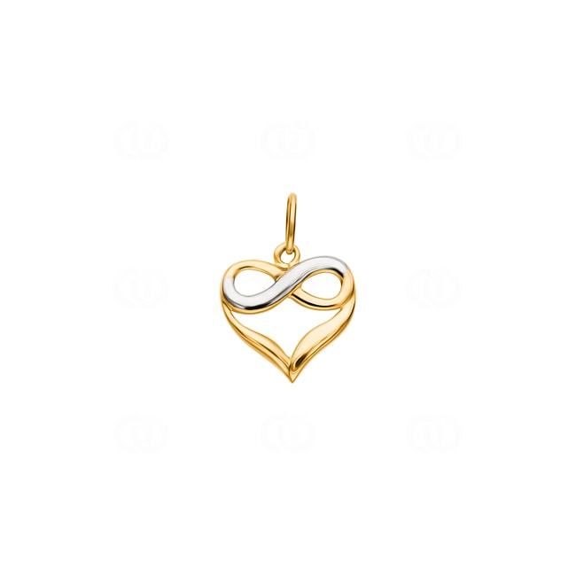 Heart Pendant 750/18 K Yellow and White Gold, Infinity Heart Pendant 750/18 K Yellow and White Gold, Infinity - 648642