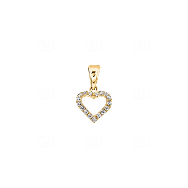 Herzanhänger 750/18 K Gelbgold mit Diamanten 0.11 ct H/si Herzanhänger 750/18 K Gelbgold mit Diamanten 0.11 ct H/si - PP20159-01-GG