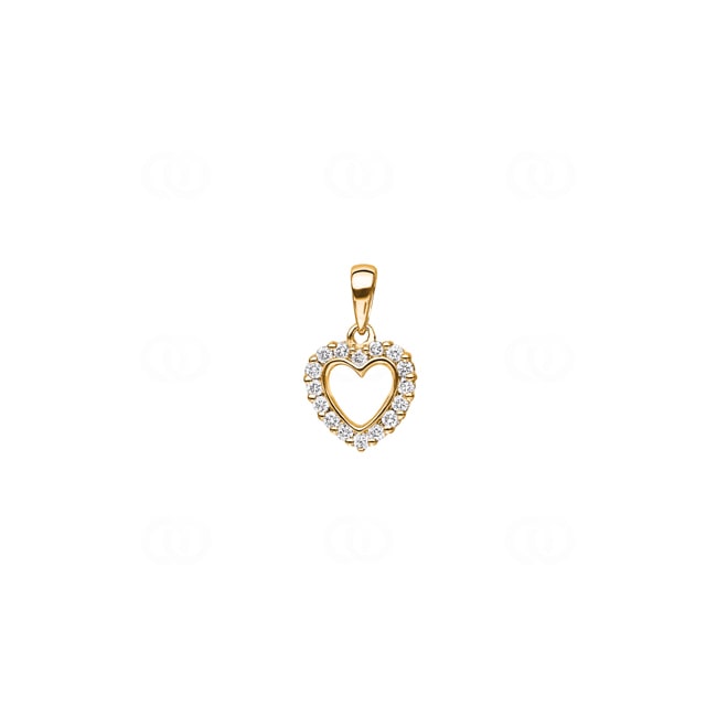 Herzanhänger 750/18 K Gelbgold mit Diamanten 0.13 ct H/si - AN-31255-GG