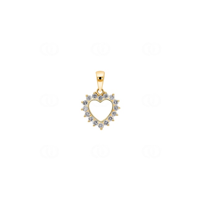 Herzanhänger 750/18 K Gelbgold mit Diamanten 0.21 ct H/si - AN-43479-01-GG