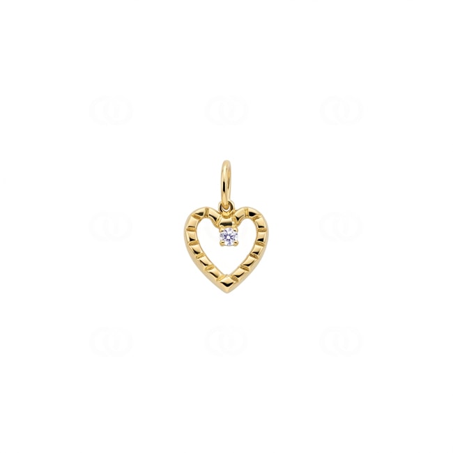 Herzanhänger 750/18 K Gelbgold mit Zirkonia - 673161Z
