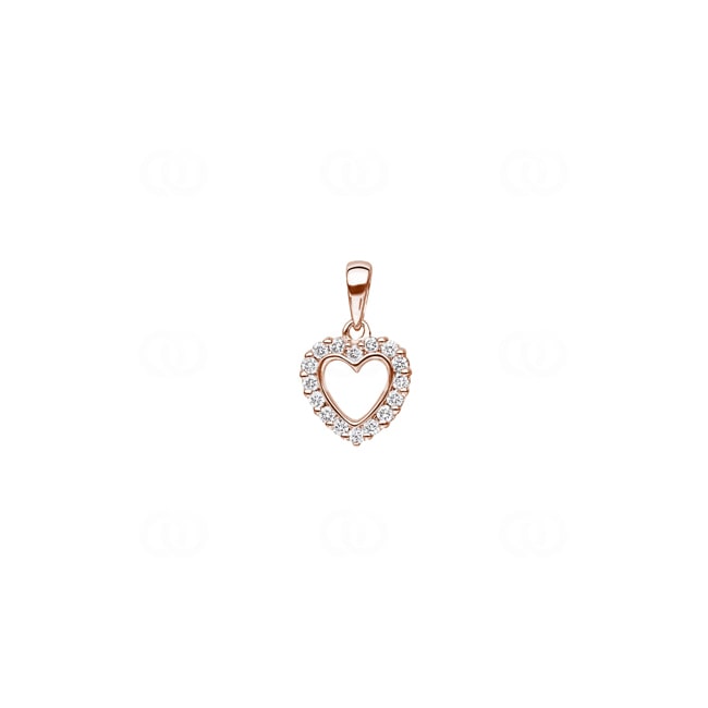 Herzanhänger 750/18 K Roségold mit Diamanten 0.13 ct H/si - AN-31255-RG