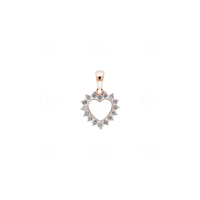 Herzanhänger 750/18 K Roségold mit Diamanten 0.21 ct H/si - AN-43479-01-RG