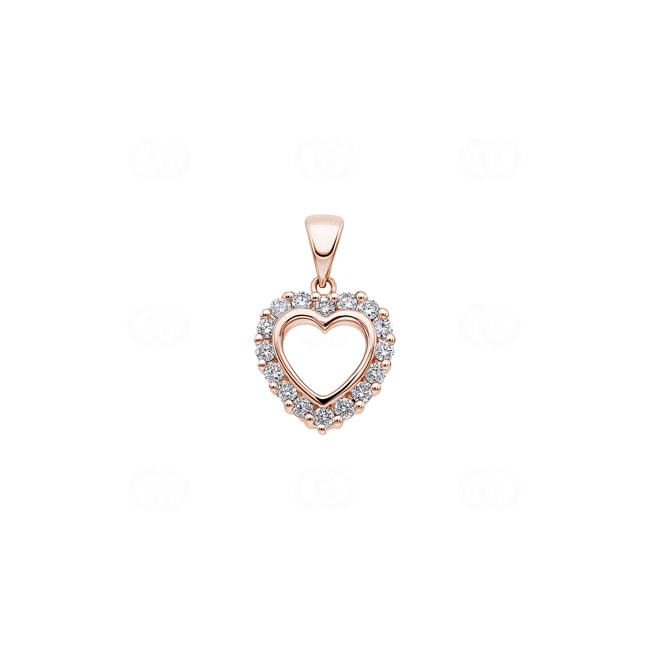 Heart Pendant 750/18 K Rose Gold with Diamonds 0.31 ct H/si - AN-23169-RG