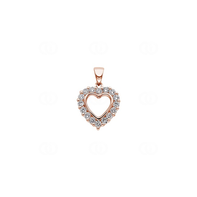 Heart Pendant 750/18 K Rose Gold with Diamonds 0.41 ct H/si - AN-23170-RG