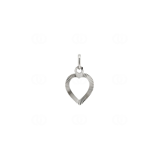 Heart Pendant 750/18 K White Gold - 15793
