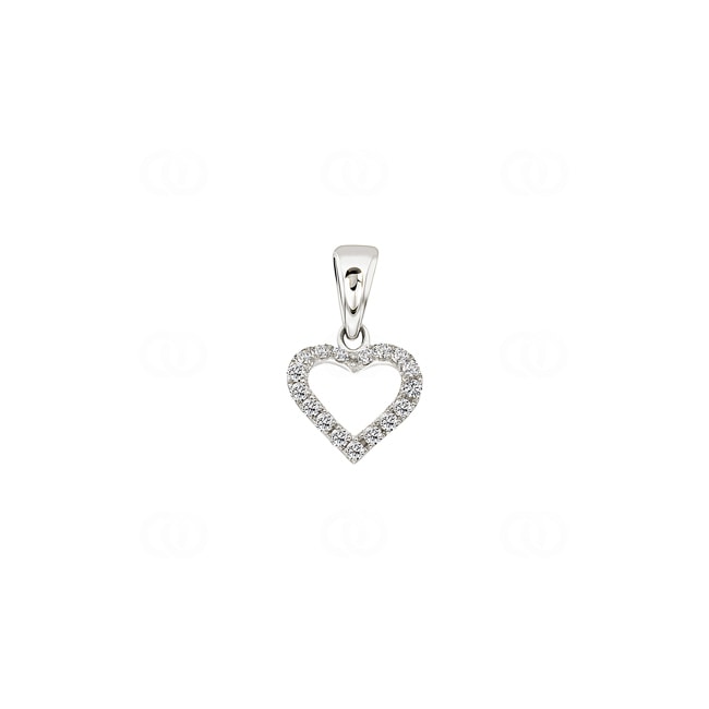 Herzanhänger 750/18 K Weissgold mit Diamanten 0.11 ct H/si Herzanhänger 750/18 K Weissgold mit Diamanten 0.11 ct H/si - PP20159-01-WG
