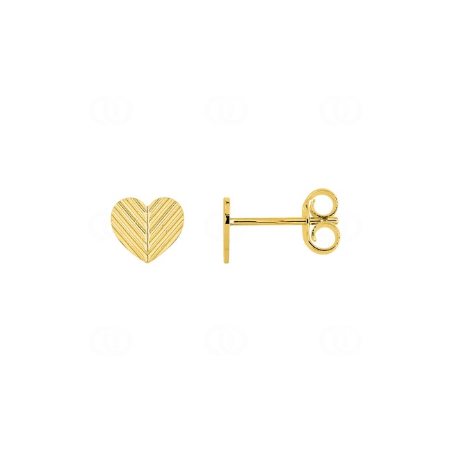 Heart Stud Earrings 375/9 K Yellow Gold Heart Stud Earrings 375/9 K Yellow Gold - 297274.00