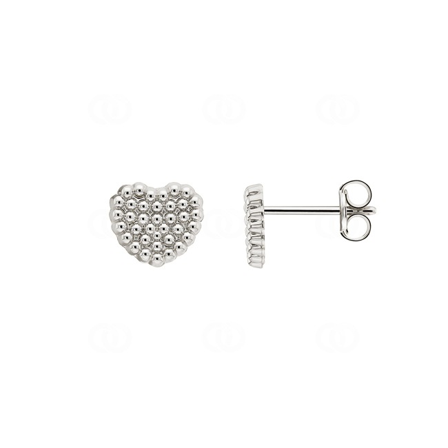 Clous d'oreilles or gris 750/18 ct, Cœur - 195091.6W