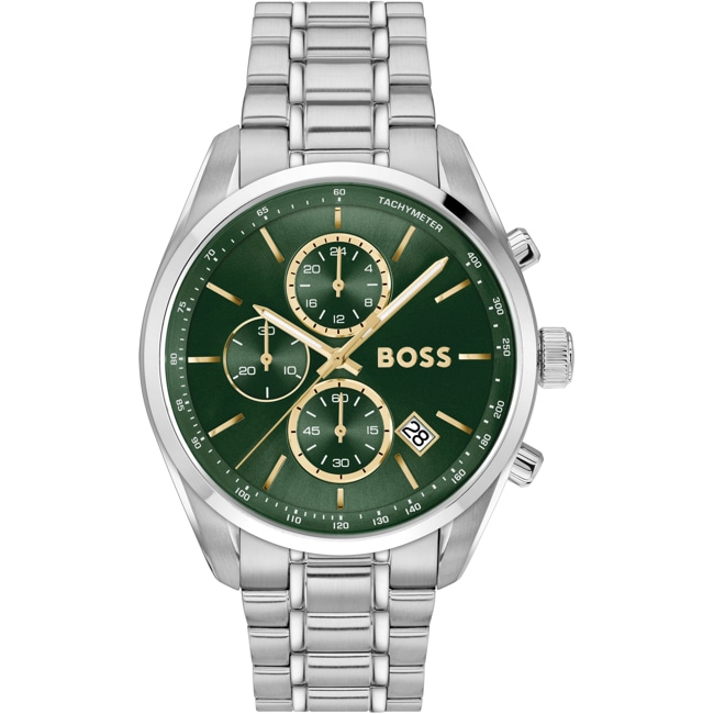 Hugo Boss Grand Prix Chronograph Silbrig / Grün - 1514266