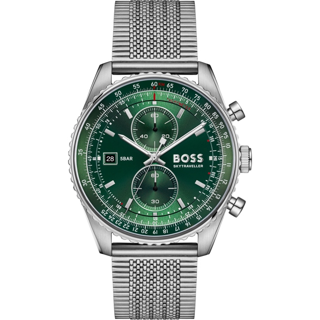 Hugo Boss Skytraveller Pro Chronograph Silvery / Green - 1514347