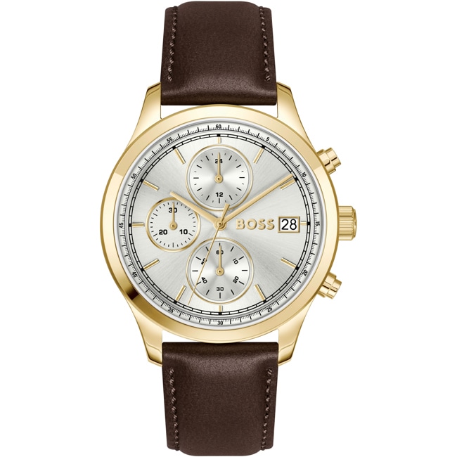 Hugo Boss Stratus Chrono Leather Brown / Gold & Silvery - 1514327